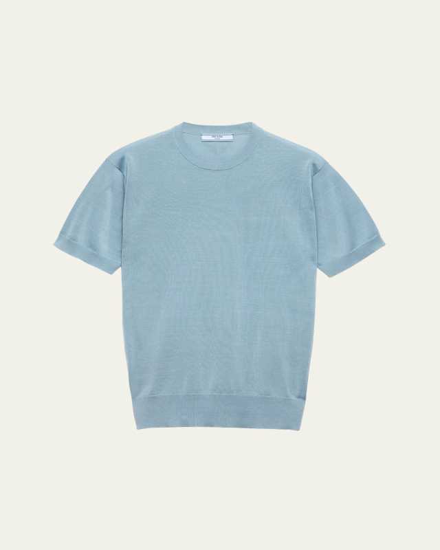 Cotton Short-Sleeve Sweater